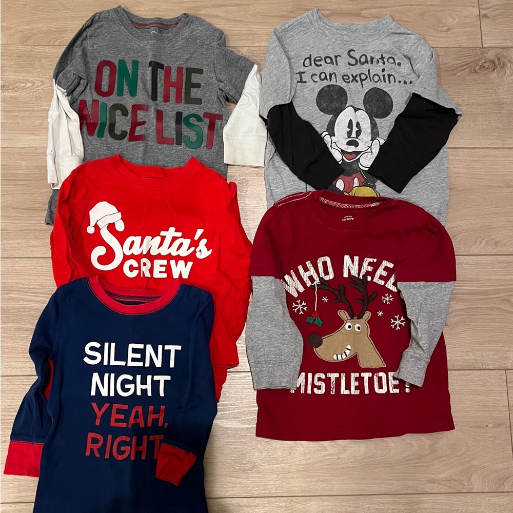2T Holiday long-sleeve tees